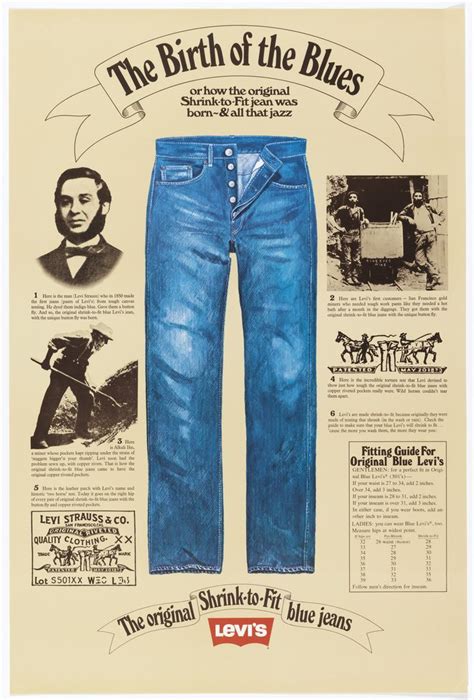 Design Is Fine Levis Advertising Poster The Birth Of The Blues 1970s Usa Via Cooper Hewitt
