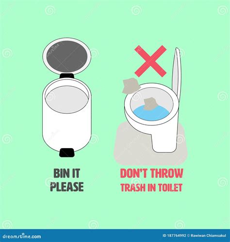 Bin it Dont Flush 2 stock vector. Illustration of dont - 187764992
