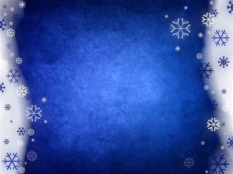 Snowy Blue Abstract Powerpoint Templates Blue Christmas White