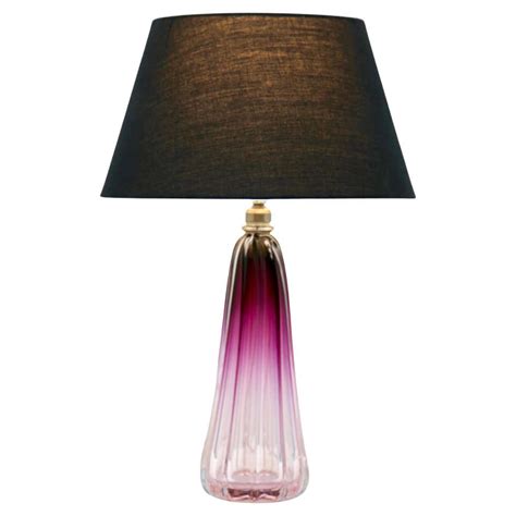 Pair Of 1950s Belgium Val St Lambert Crystal Pink Table Lamp Bases Inc Shades At 1stdibs