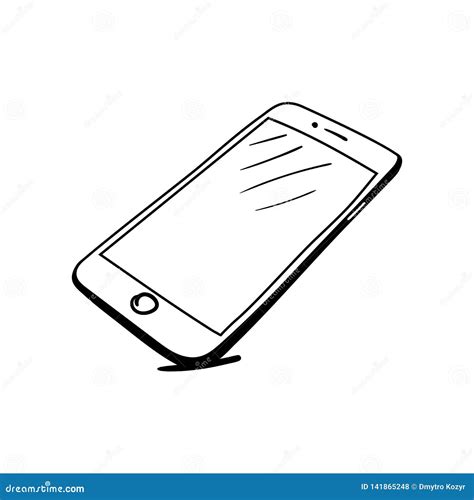 Hand Drawn Sketch Of Mobile Phone Stock Vector Illustration Of Mobile