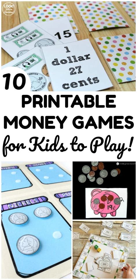 Counting and understanding money values; 10 Fun Printable Money Games for Kids to Play in 2020 (With images) | Money games for kids ...