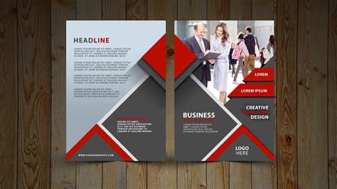 Two Fold Brochure Design In Photoshop Cc Tutorial Red And Gray
