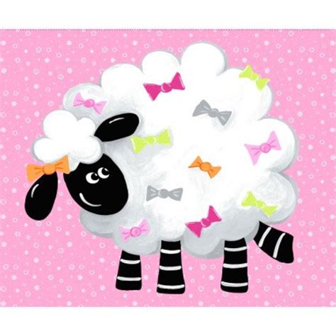 Lal The Lamb Pink Fabric Panel By World Of Susybee Etsy