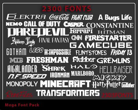 2300 Pieces Famous Font Pack For Download And Install Etsy