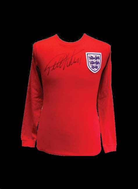 ▫ products are made from high quality 100% cotton (180g/m2) fabric. Sir Geoff Hurst Signed 1966 England World Cup shirt - All ...