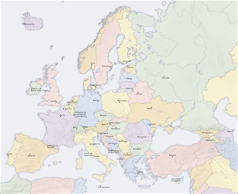 Map Of Europe Political Maps With Capital Cities
