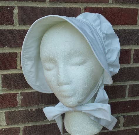 Girls White Pioneer Bonnet Etsy