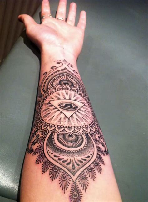 Grey Ink Triangle Tattoo On Forearm