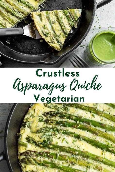 Crustless Asparagus Quiche Recipe Vegetarian Recipes Dinner