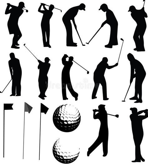 Golfer Vector Set Stock Vector Illustration Of Figure 10775937