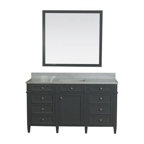 Samantha 60 In Single Bathroom Vanity In Gray With Carrera Marble Top
