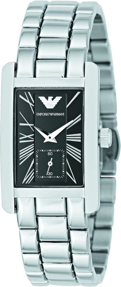 Emporio Armani Ladies Stainless Steel Bracelet Watch With Black Dial
