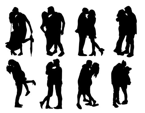 couple kissing silhouette clip art