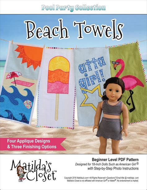 Matildas Closet Pool Party Collection Beach Towels Doll Clothes