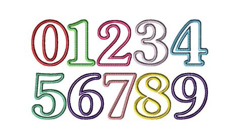 Applique Number Design Set Number Applique Number Font Etsy