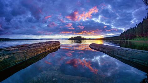 Lakes Lake Cloud Reflection Sky Sunset Hd Wallpaper Peakpx