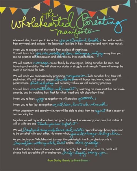 The Wholehearted Parenting Manifesto Brene Brown Todays Mama