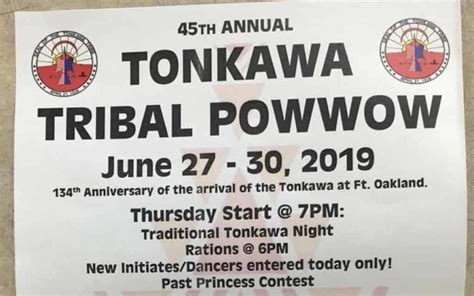 45th Annual Tonkawa Tribal Powwow 2019 Pow Wow Calendar