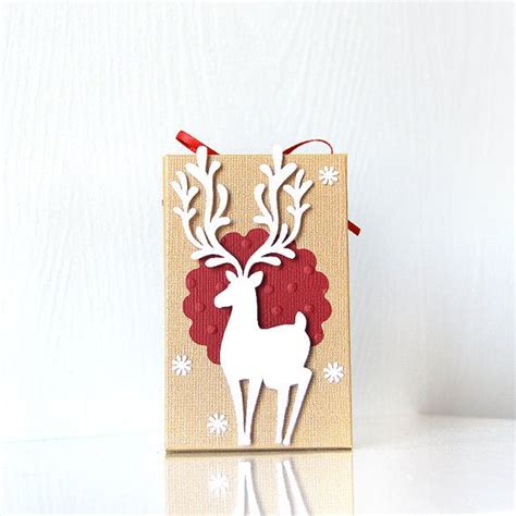 Gilded Reindeer Gift Card Holders Featuring A Deer With A Etsy