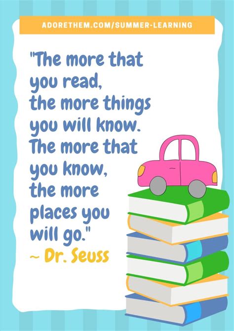 Dr Seuss Reading Quote Poster Adore Them Parenting