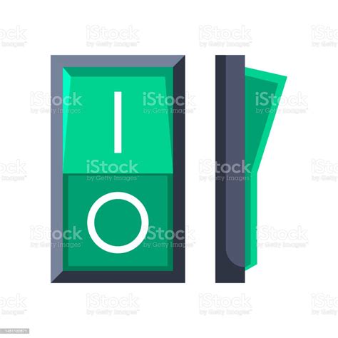 Green Control Switch Or Button Vector Illustration Stock Illustration