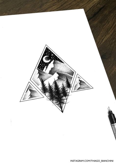 Thiago Bianchini Illustration Tattoo Style Drawings Geometric