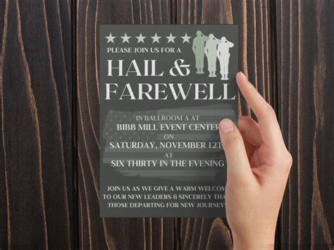 Military Hail and Farewell Invitation Military Farewell - Etsy