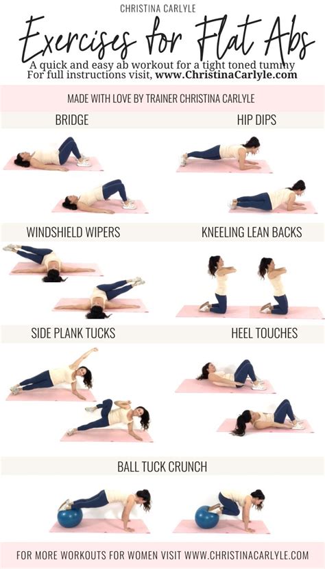 The Best Ab Exercises For Flat Abs Easy Ab Workout Flat Abs Workout Abs Workout For Women