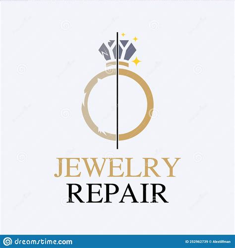 Jewelry Repair Services Logo Antique Jewelry Repair Vector Sign Stock