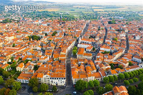 General Aerial View Of French Commune Of Riom In Summer France 이미지