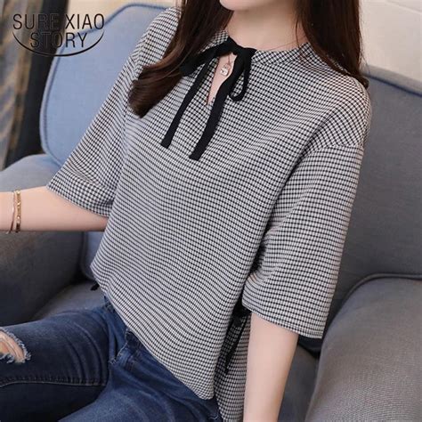 Surwenyue модная женская блузка летняя рубашка с короткими рукавами и
