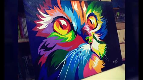 Acrylic Cat Painting Youtube
