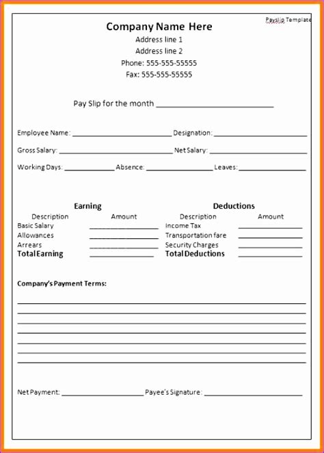 10 Payslip Template Excel Excel Templates