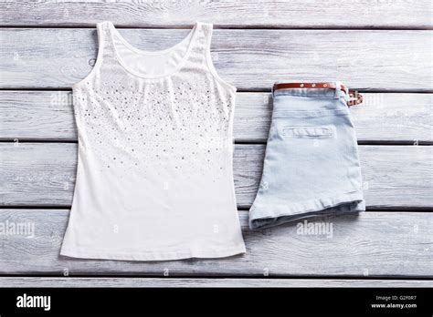 White Tank Top And Shorts Stock Photo Alamy