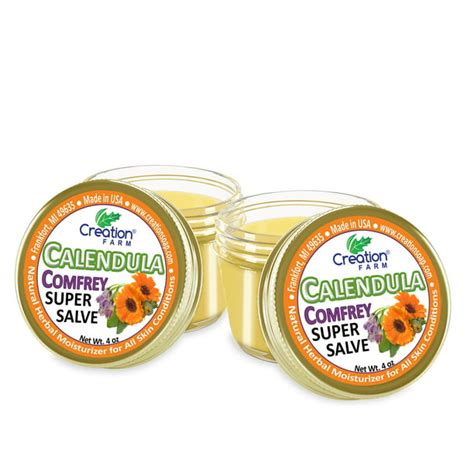 Calendula Comfrey Salve 2 Pack 4 Oz Jars Herbal Skin Rash Ointment