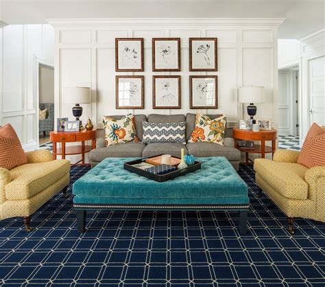 Extra Large Ottoman Living Room Traditional With Plaid