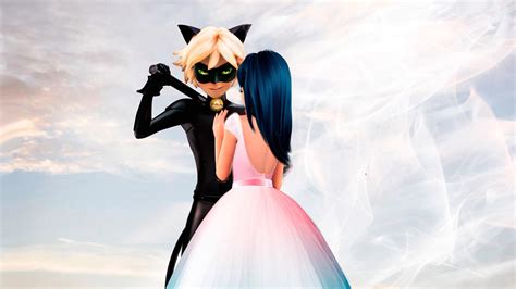 Miraculous Ladybug Cat Noir Marinette And Adrien Kiss