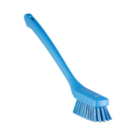 Vikan Narrow Cleaning Brush With Long Handle 420mm Hard Bristles