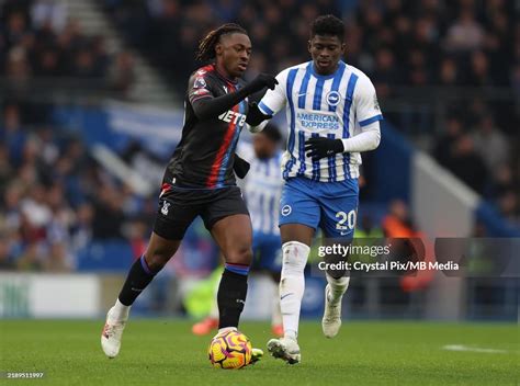 Eberechi Eze of Crystal Palace battles Carlos Baleba of Brighton &... News Photo - Getty Images