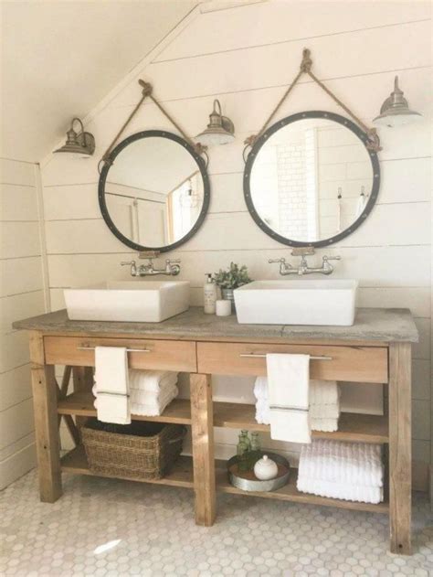 Every farm home style bathroom needs a farmhouse bathroom sink vanity. 30 Rustic Farmhouse Bathroom Vanity Ideas | Farmhouse ...