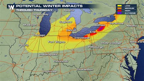 Midweek Heavy Snow And Lake Effect Snow For Great Lakes States