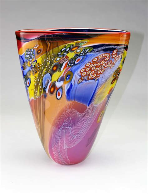 Tall Color Field Vessel In Amber And Ruby By Wes Hunting Part Of The