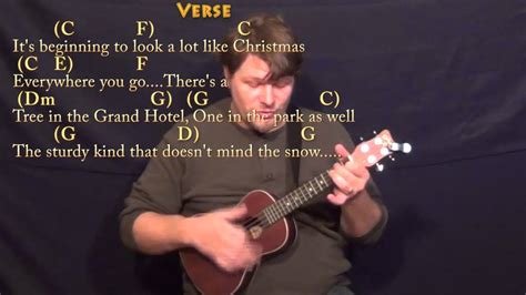 It S Beginning To Look A Lot Like Christmas Ukulele Cover Lesson In C With Chords Lyrics Youtube