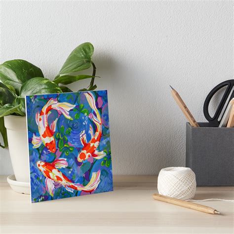 Koi Acrylic Koi Fish Painting Art Board Print For Sale By Eveiart