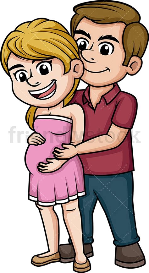 Cute Pregnant Couple Cartoon Clipart Vector Friendlystock