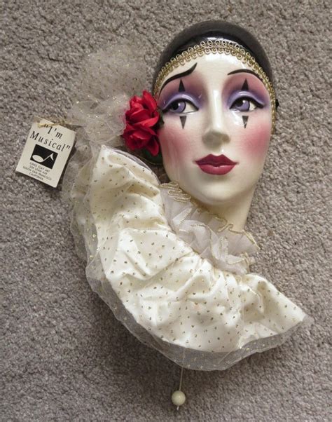 Clay Art Ceramic Face Wall Mask Pierrot Art Deco Wall Etsy