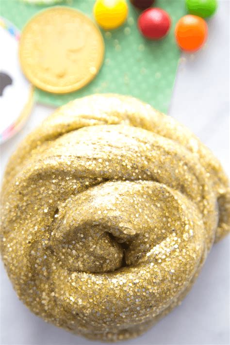 Gold Glitter Glue Slime For Pot O Gold St Patricks Day Activity