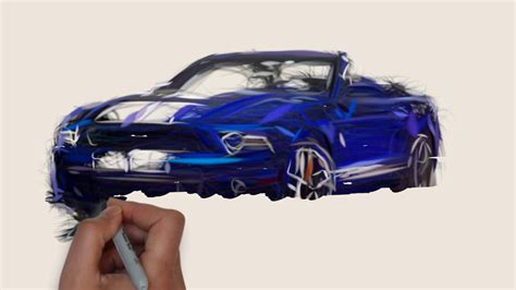 Drawing Ford Shelby Mustang Gt500 Convertible Youtube