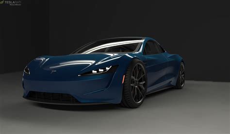 Tesla Roadster Blue Supercars Gallery